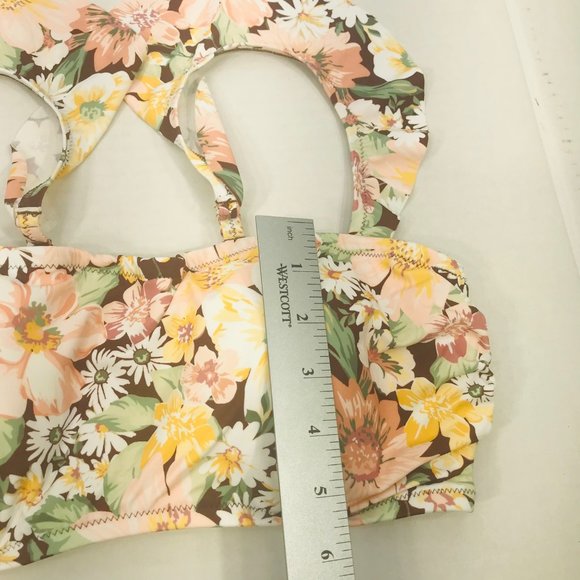 Shade And Shore Women's Size 34DD Ruffle Strap Bikini Swim Top Cinnamon NWOT - Picture 11 of 12